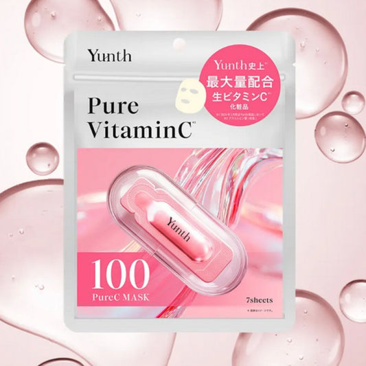 Yunth Pure Vitamin C Mask - Máscara Facial Japonesa iluminadora (7 unidades)