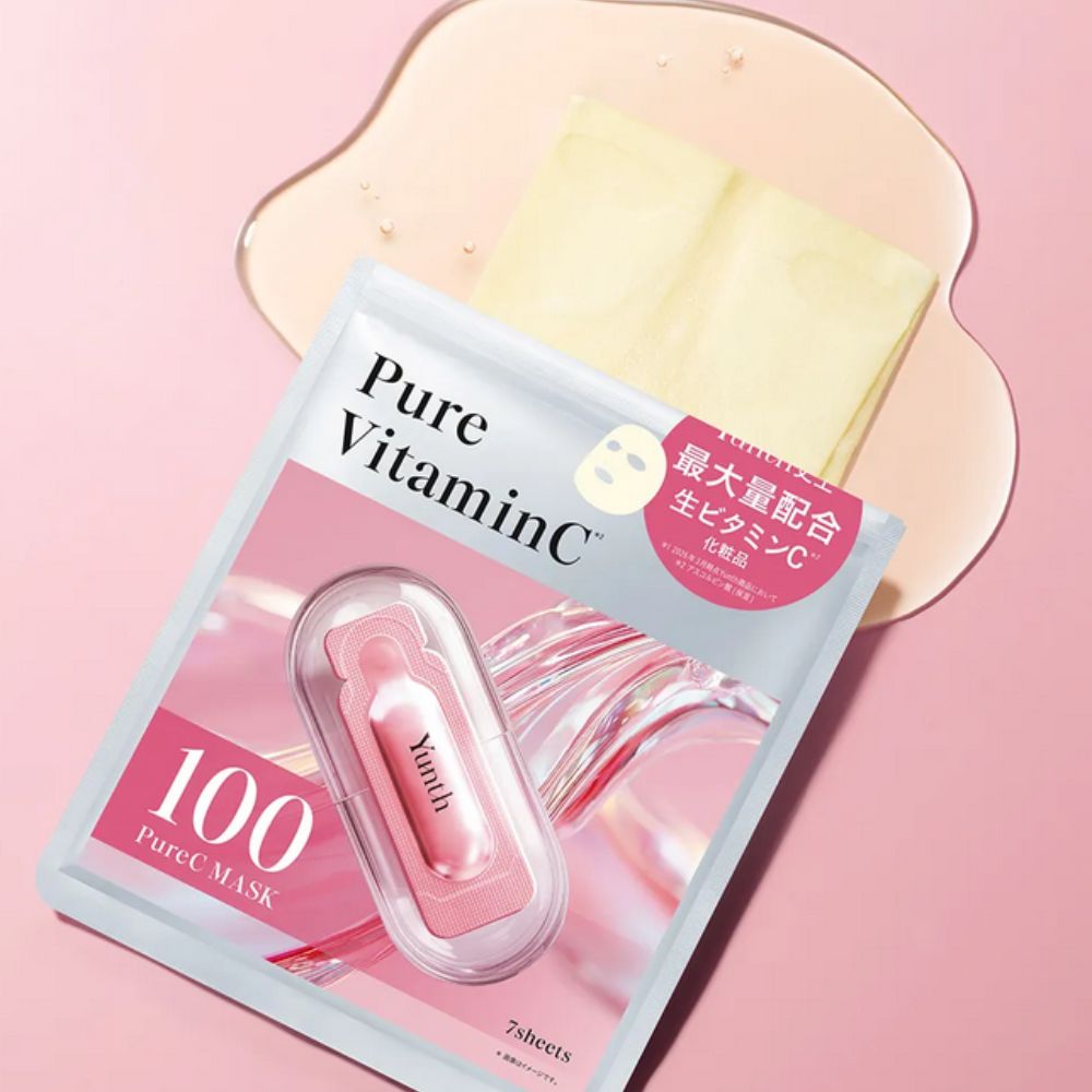 Yunth Pure Vitamin C Mask - Máscara Facial Japonesa iluminadora (7 unidades)