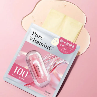 Yunth Pure Vitamin C Mask - Máscara Facial Japonesa iluminadora (7 unidades)